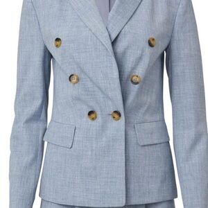 Double-Breasted Light Blue Women's Blazer and short set
